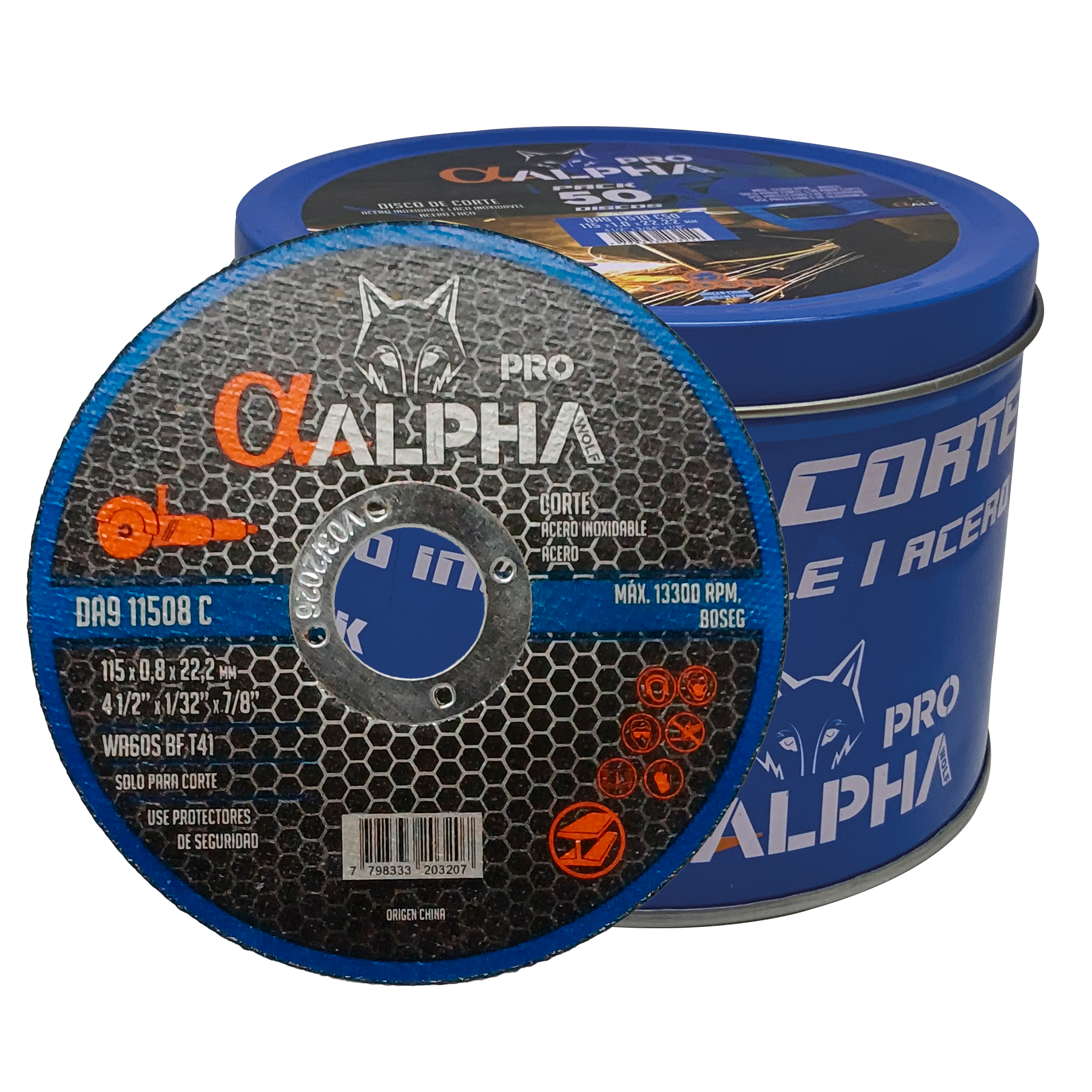 Disco de Corte 4 1/2 X 0.8 Extra Fino AC/AC INOX ALPHA PRO - Imagen 2