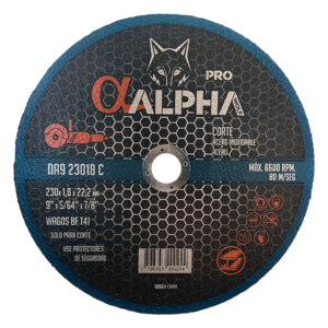 Disco de Corte 9 X 1.8 Extra Fino AC/AC INOX ALPHA PRO