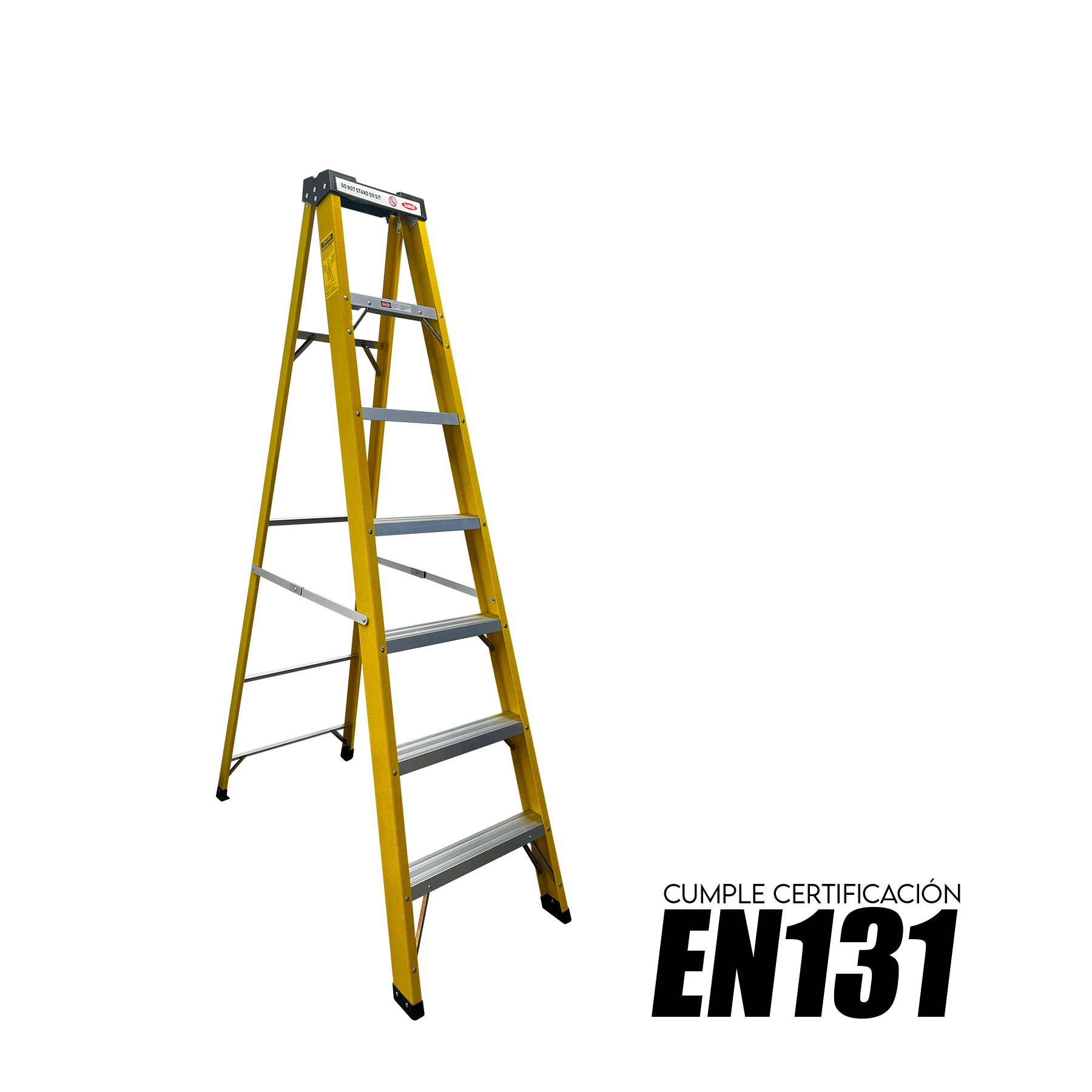 Escalera Fibra de Vidrio Tipo Tijera 6 Peldaños - Imagen 2